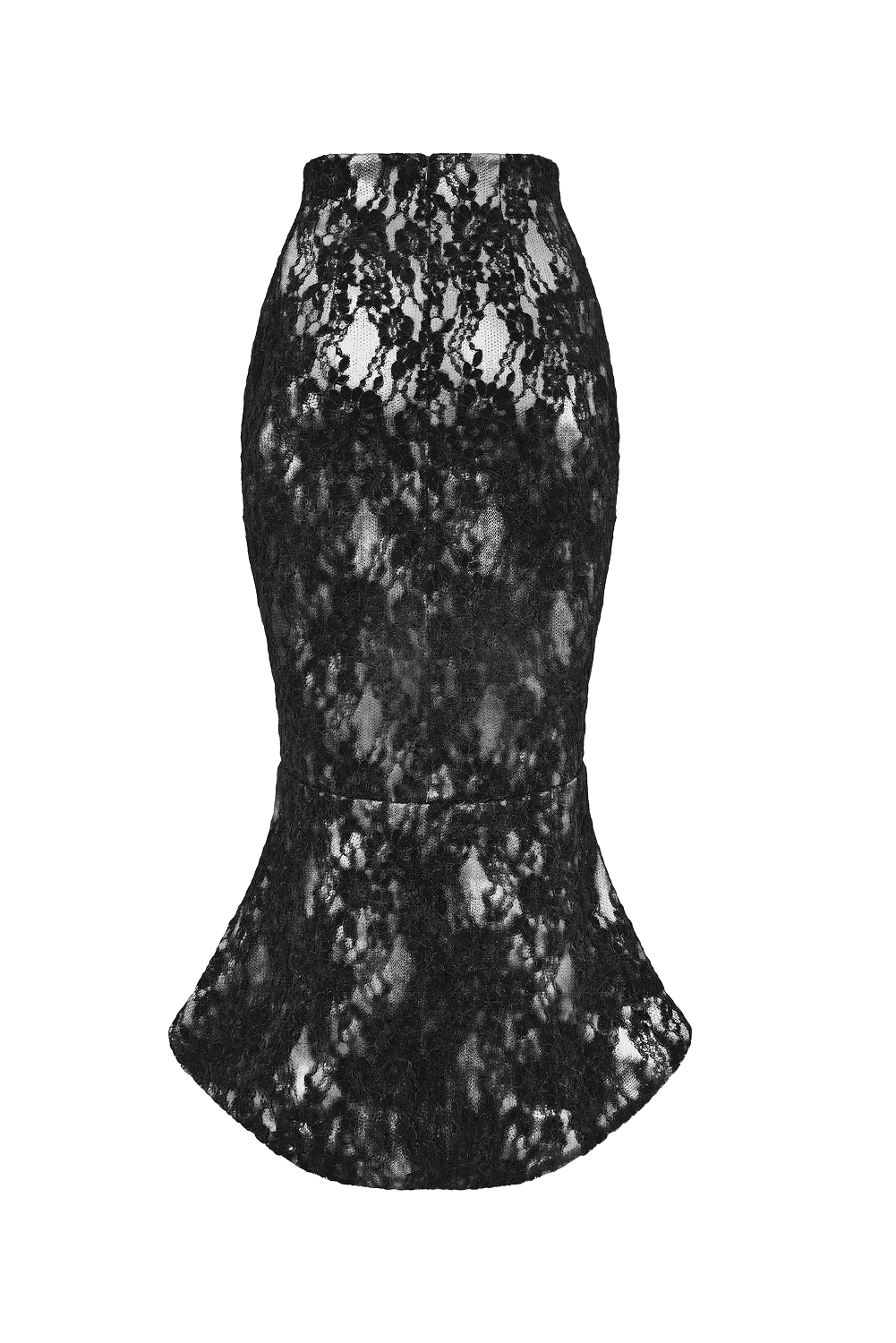 Lace and satin midi skirt