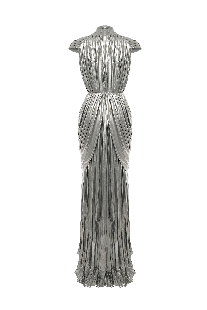 Draped chiffon maxi dress