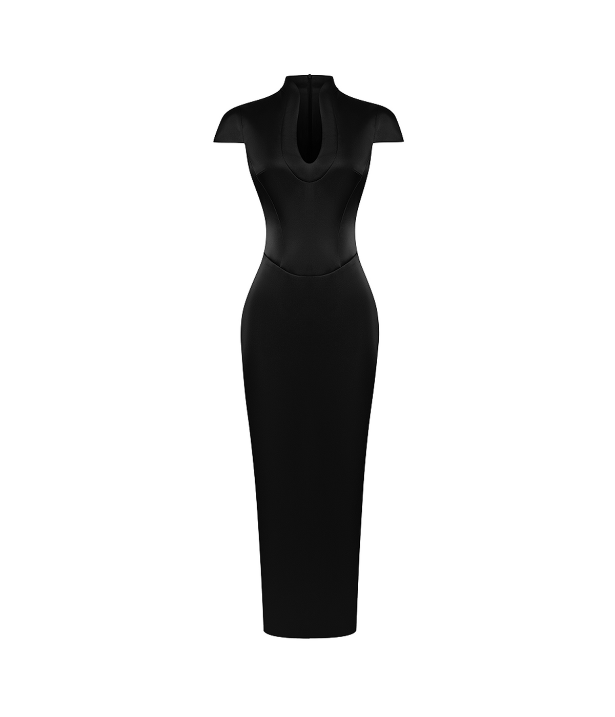 Satin midi dress with a side slit