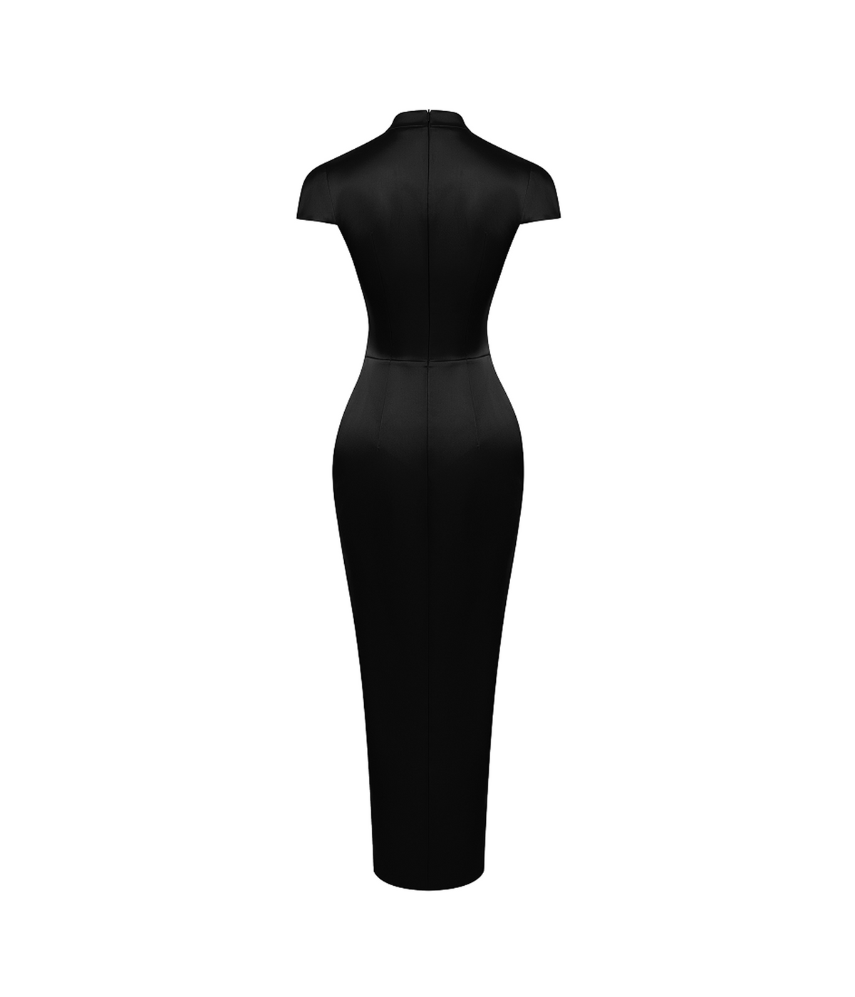 Satin midi dress with a side slit
