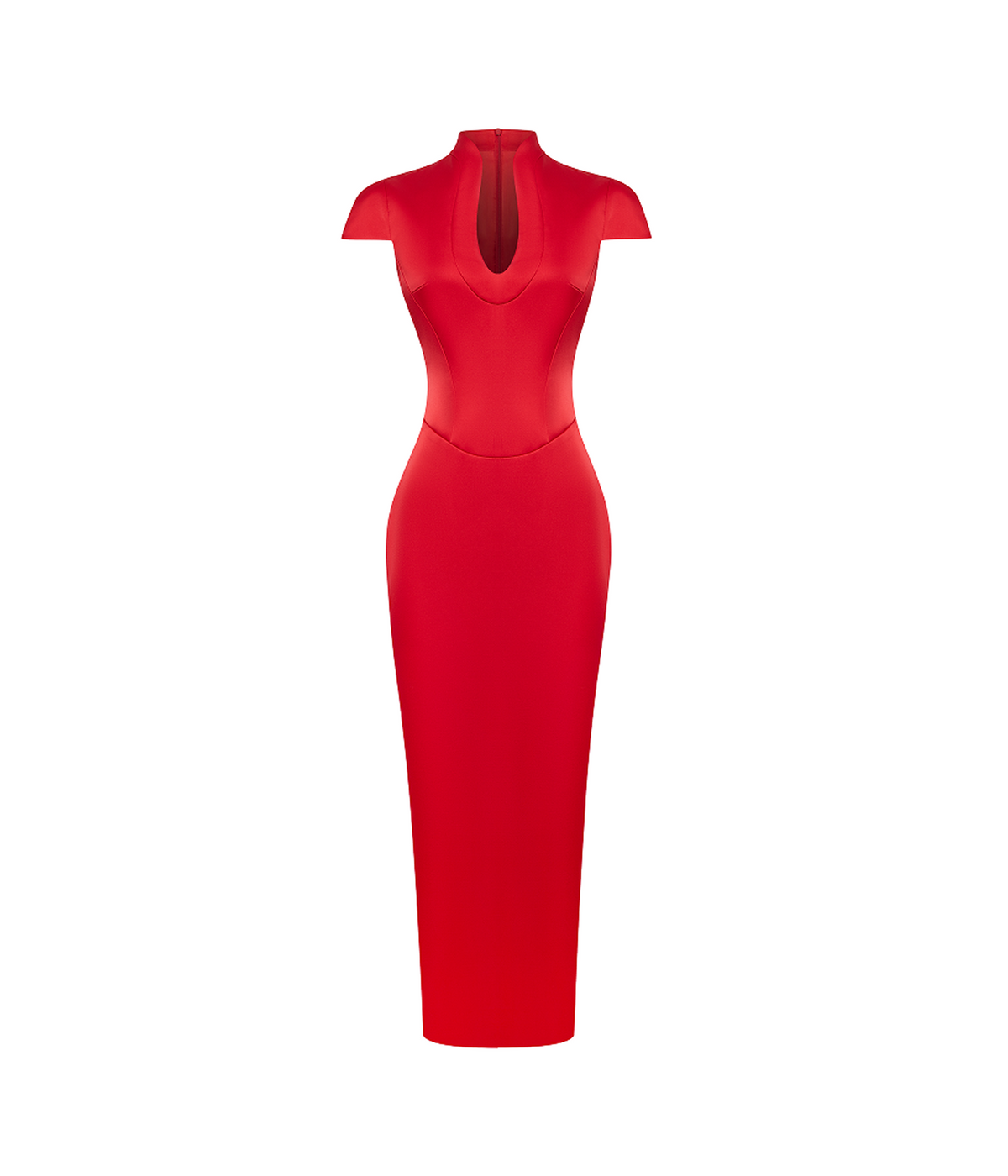 Satin midi dress with a side slit