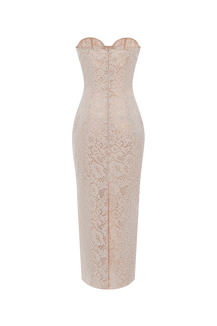 Lace midi corset dress 38 (FR) / Beige Lace midi corset dress 38 (FR) / Beige