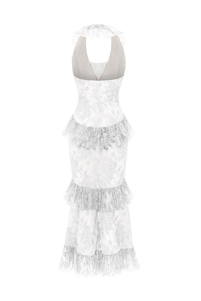 Lace midi dress with ruffles Lace midi dress with ruffles