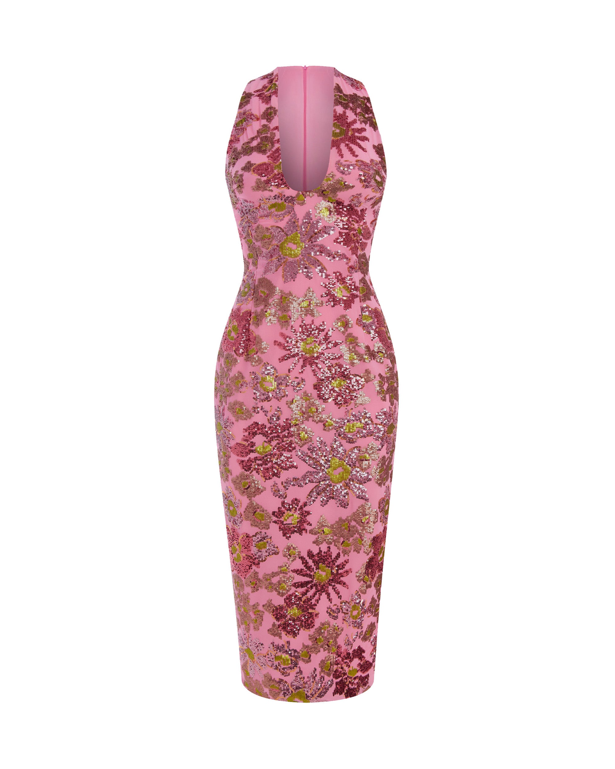 Sequin-embellished chiffon midi dress