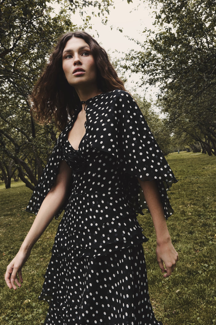 Chiffon maxi dress with bolero black DX001 – RASARIO