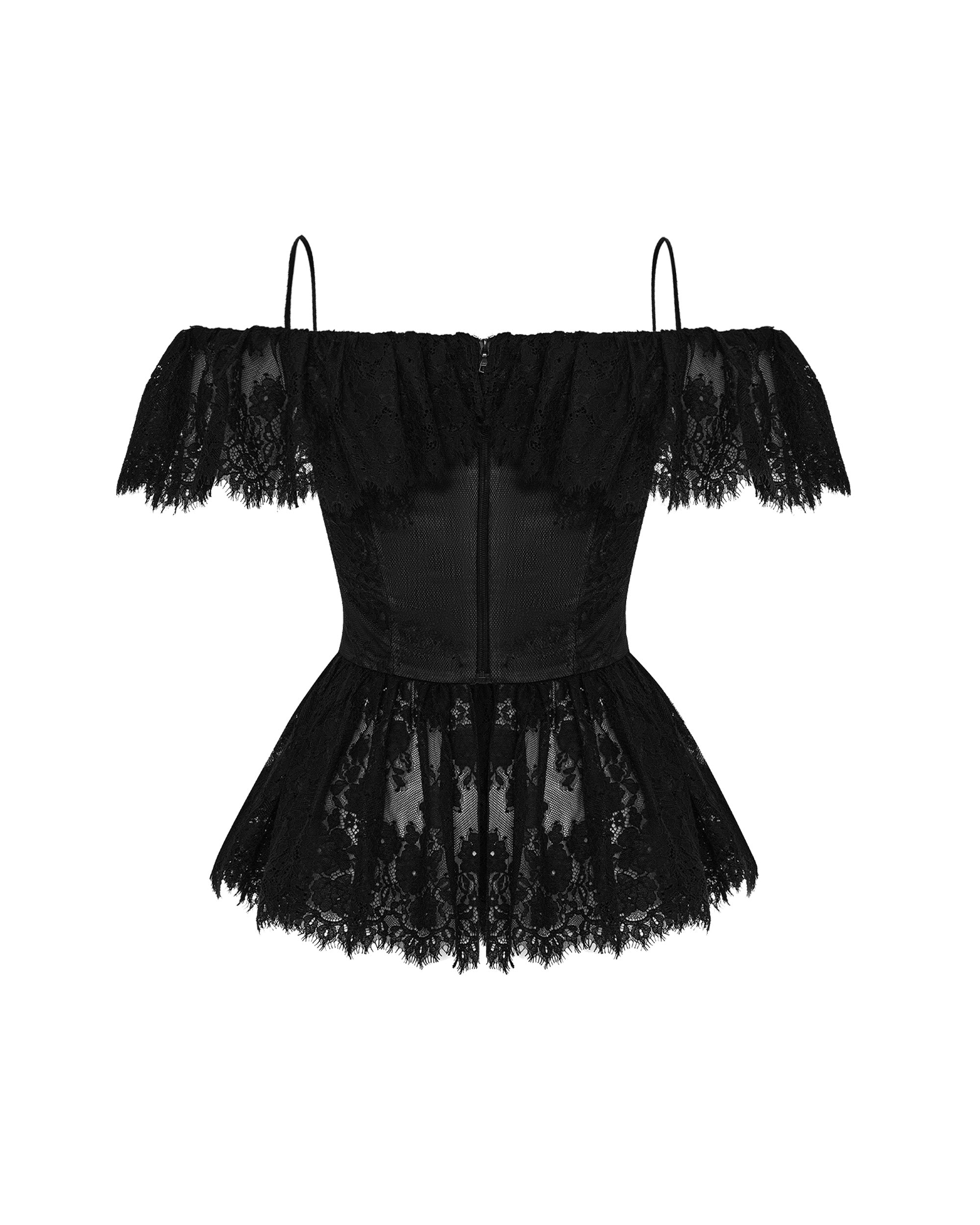 Lace peplum top