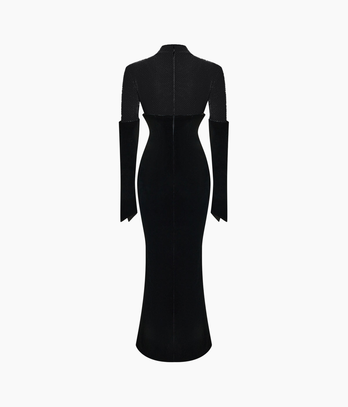 Crystal-Embellished Velvet Midi Dress