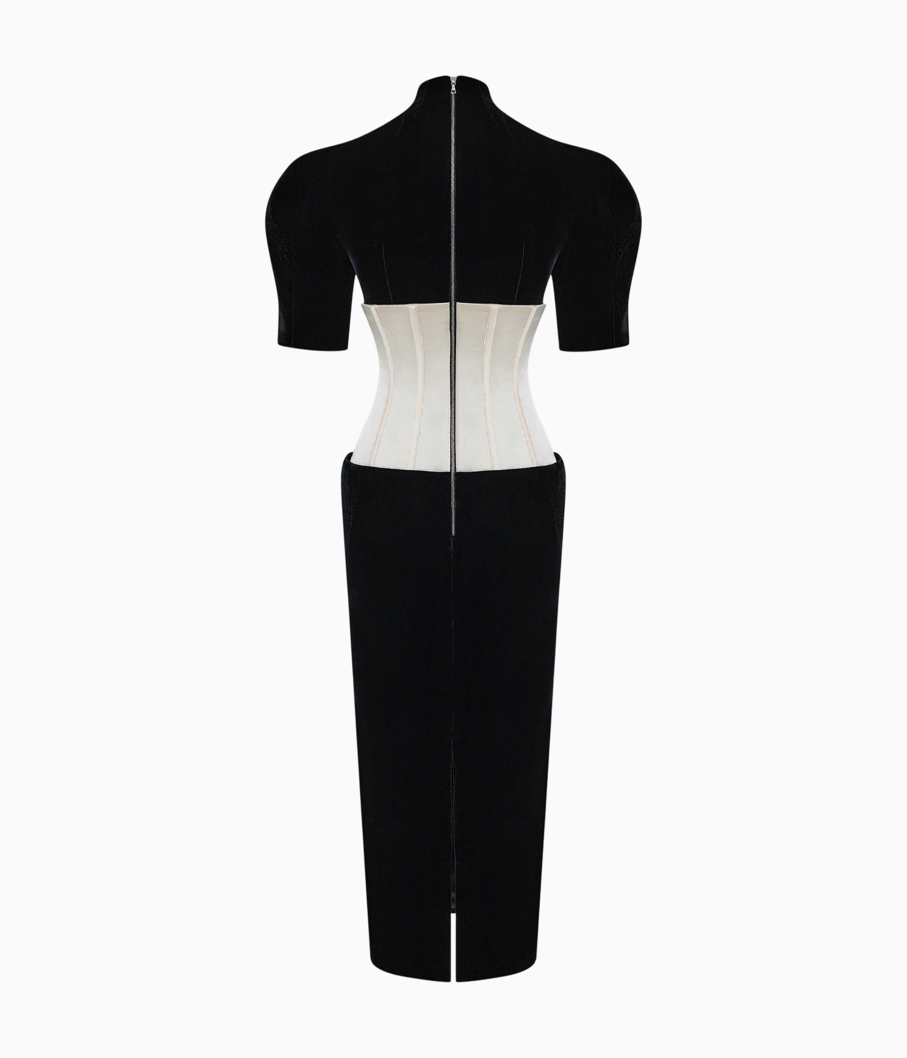 Velvet and satin corset dress