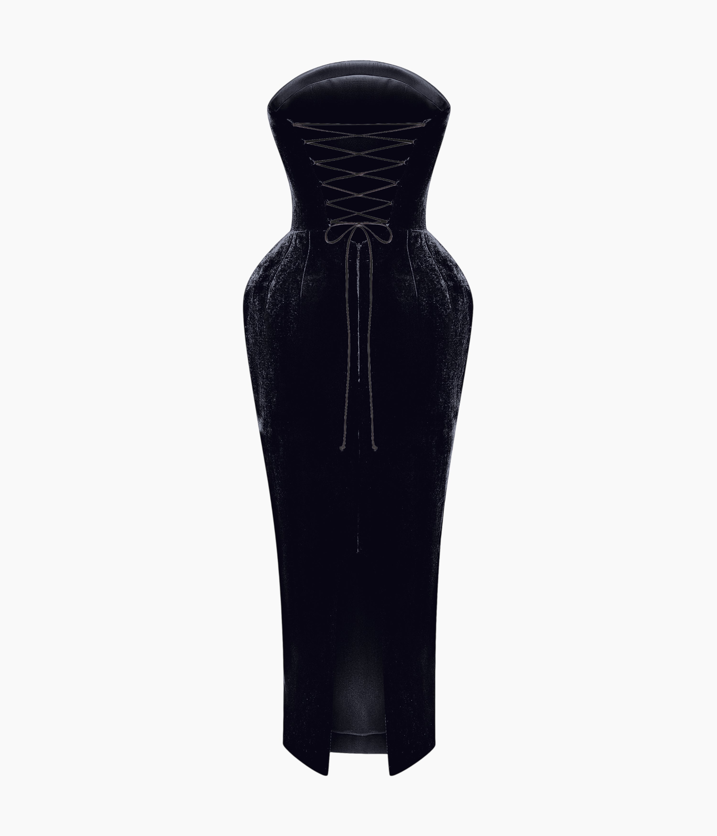 Velvet off-shoulder corset dress