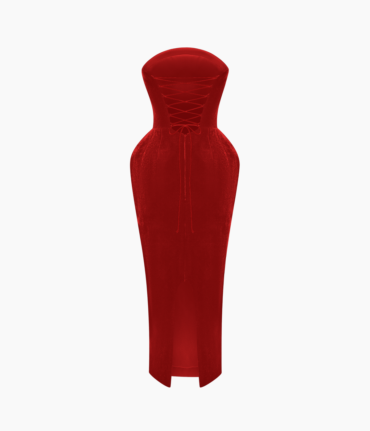 Velvet corset midi dress with lacing