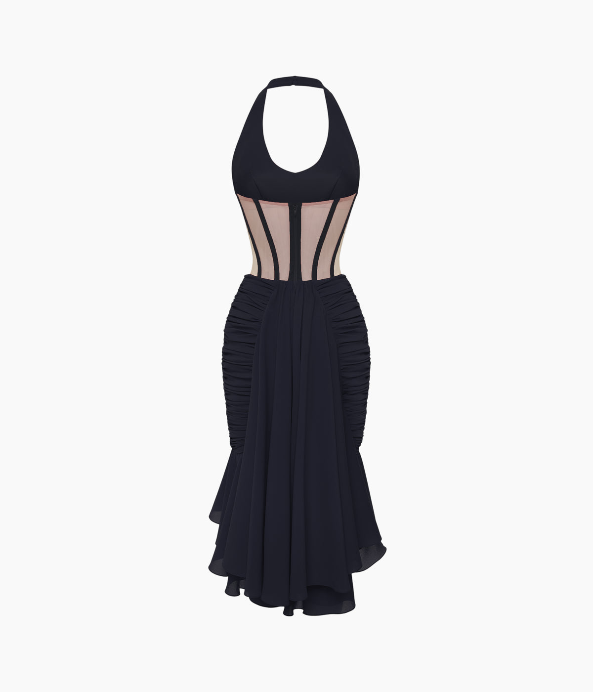 Dress with draping and corset detail