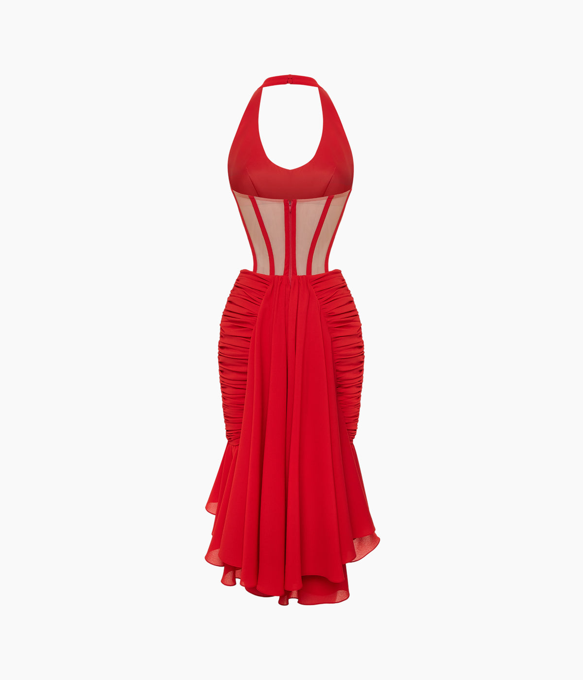 Dress with draping and corset detail