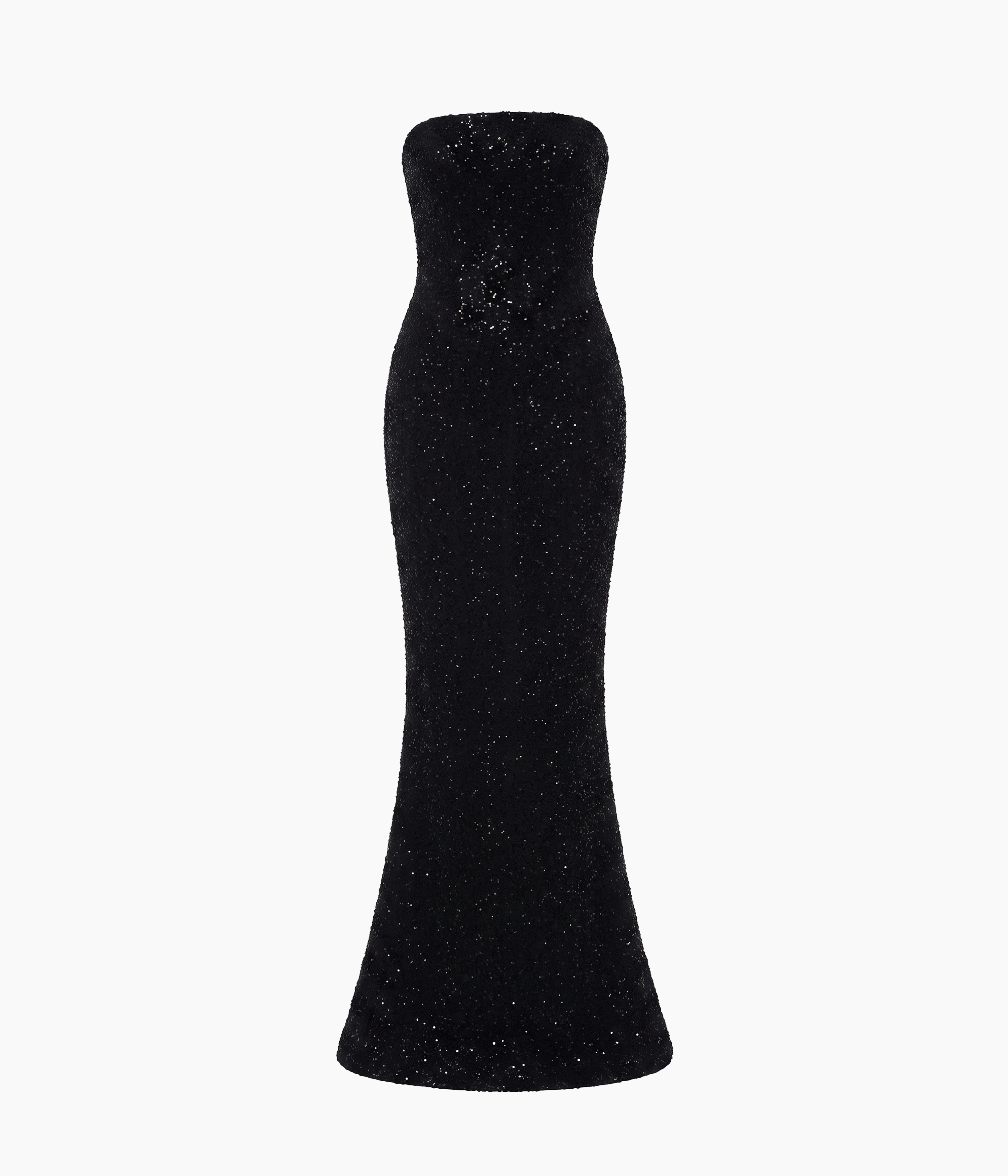 Sequin-Embroidered Bustier Maxi Dress