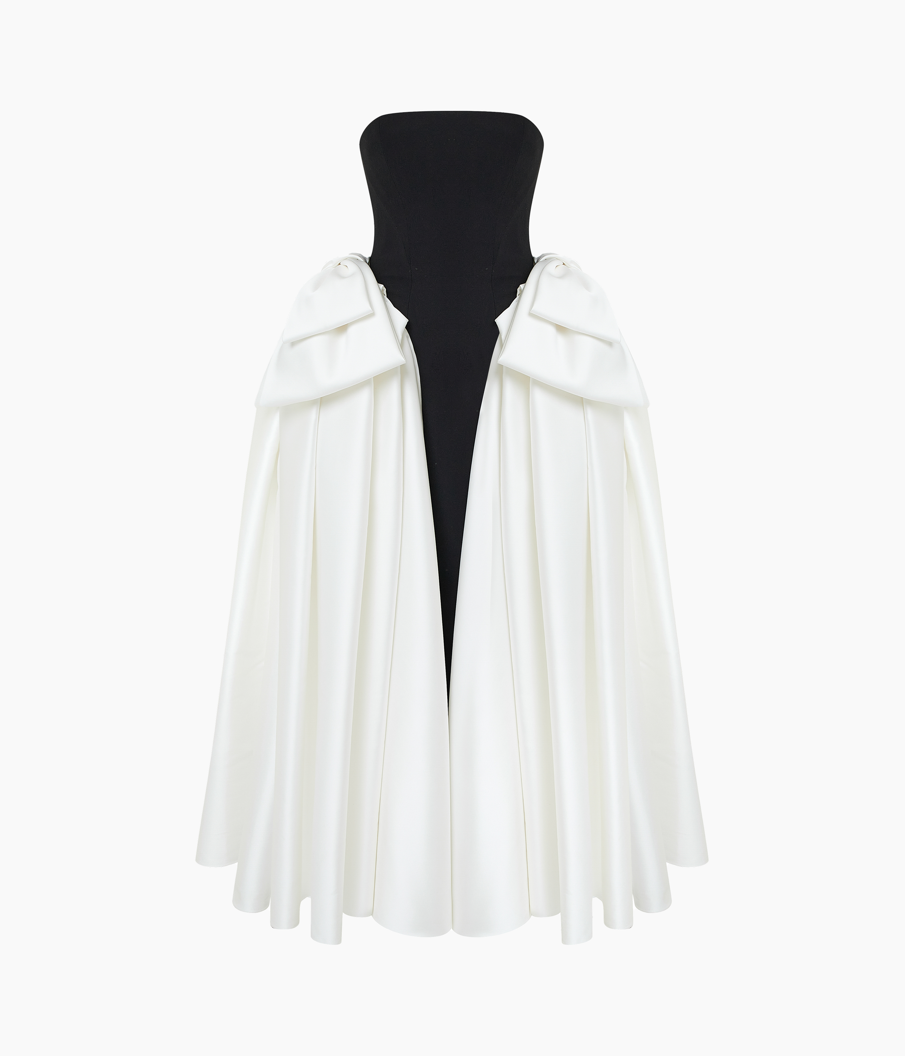 Satin Midi Dress with Sculptural Bow Details