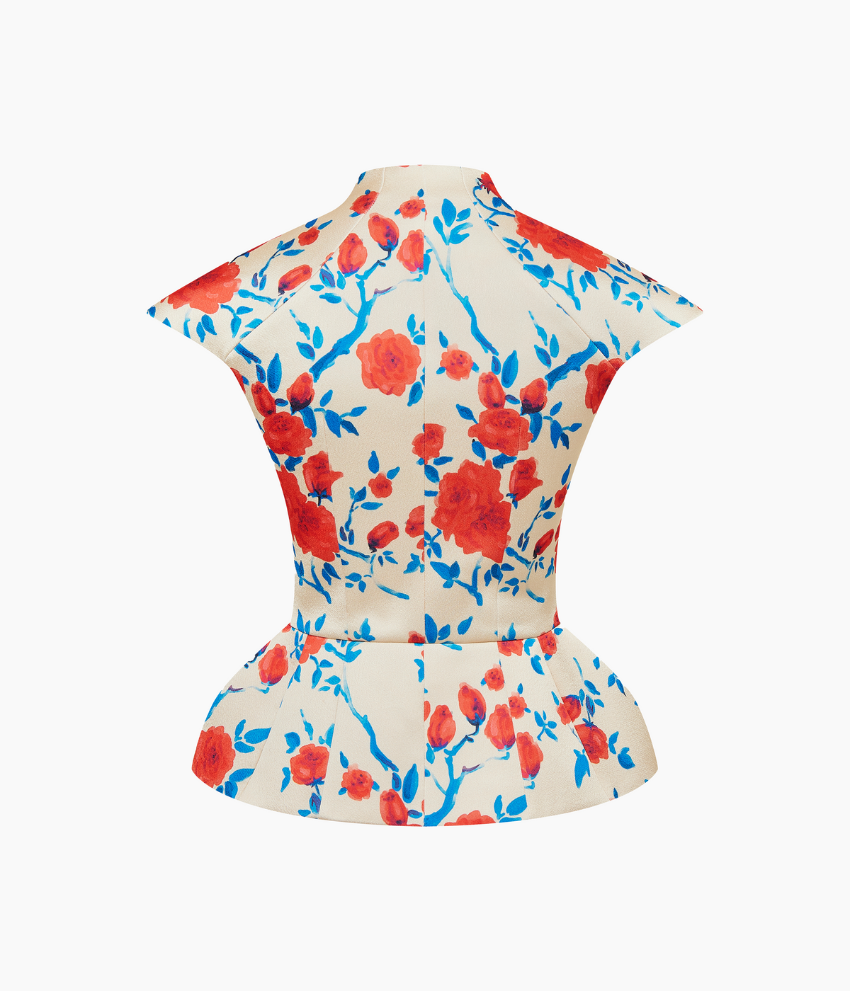 Printed Crepe Satin Draped Top