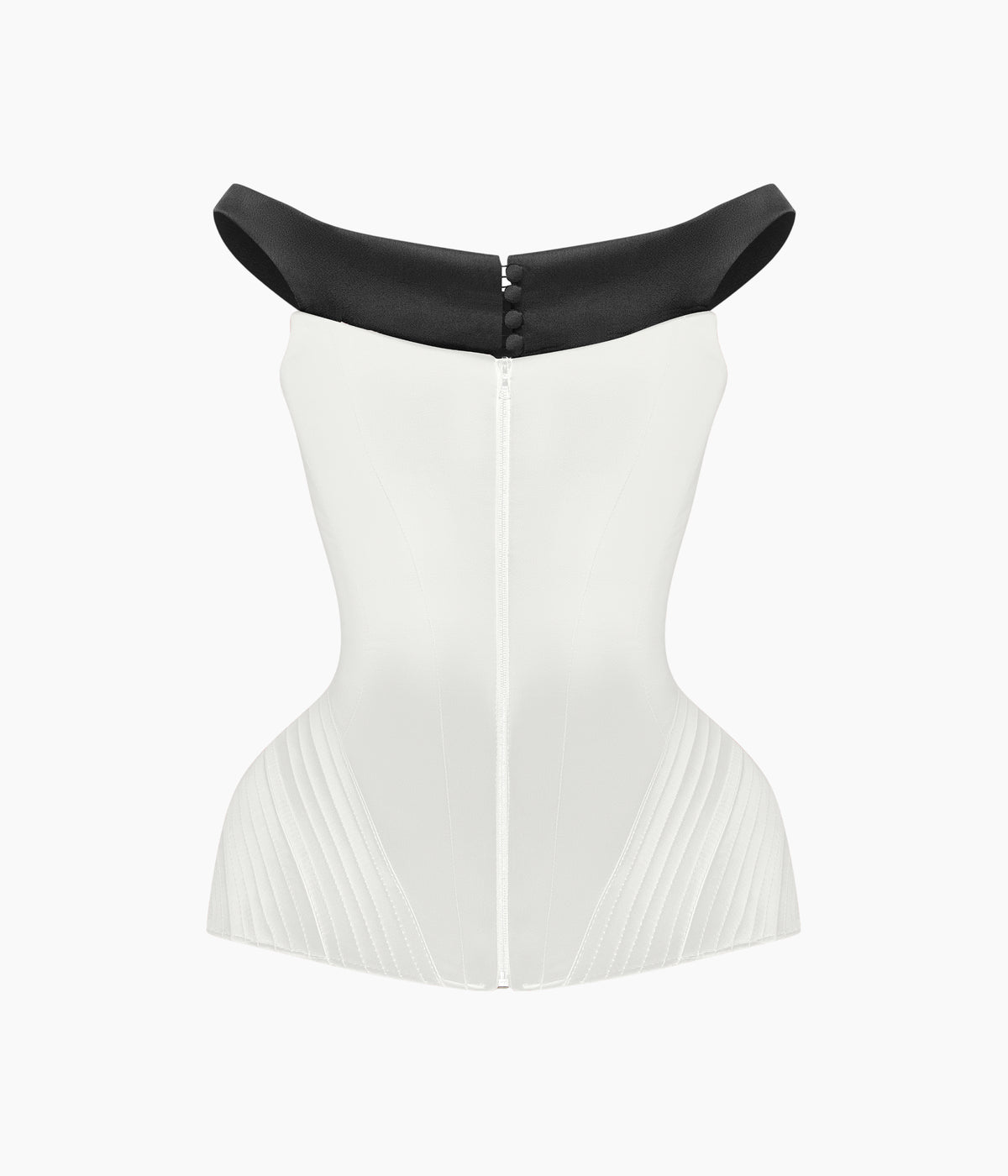 Corset with wide straps and a brooch
