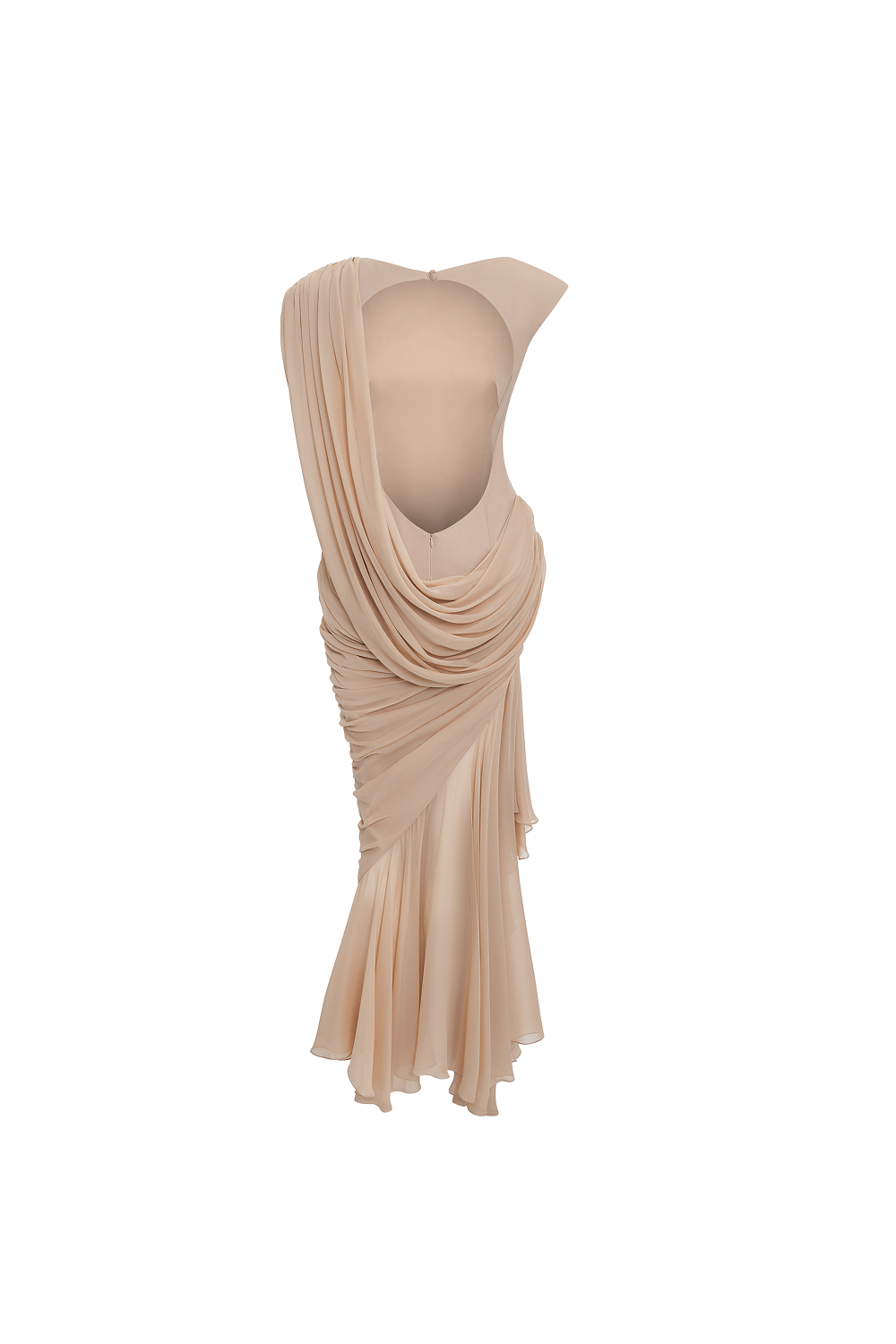 Viscose and silk maxi dress with open back