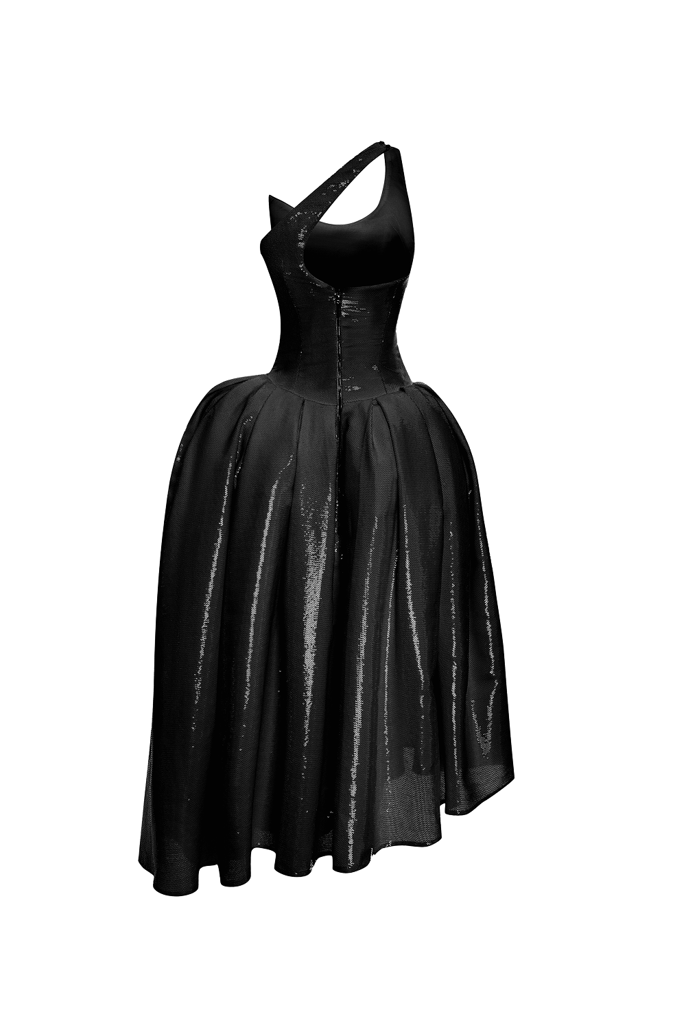 Asymmetric sequin corset maxi dress – Rasario