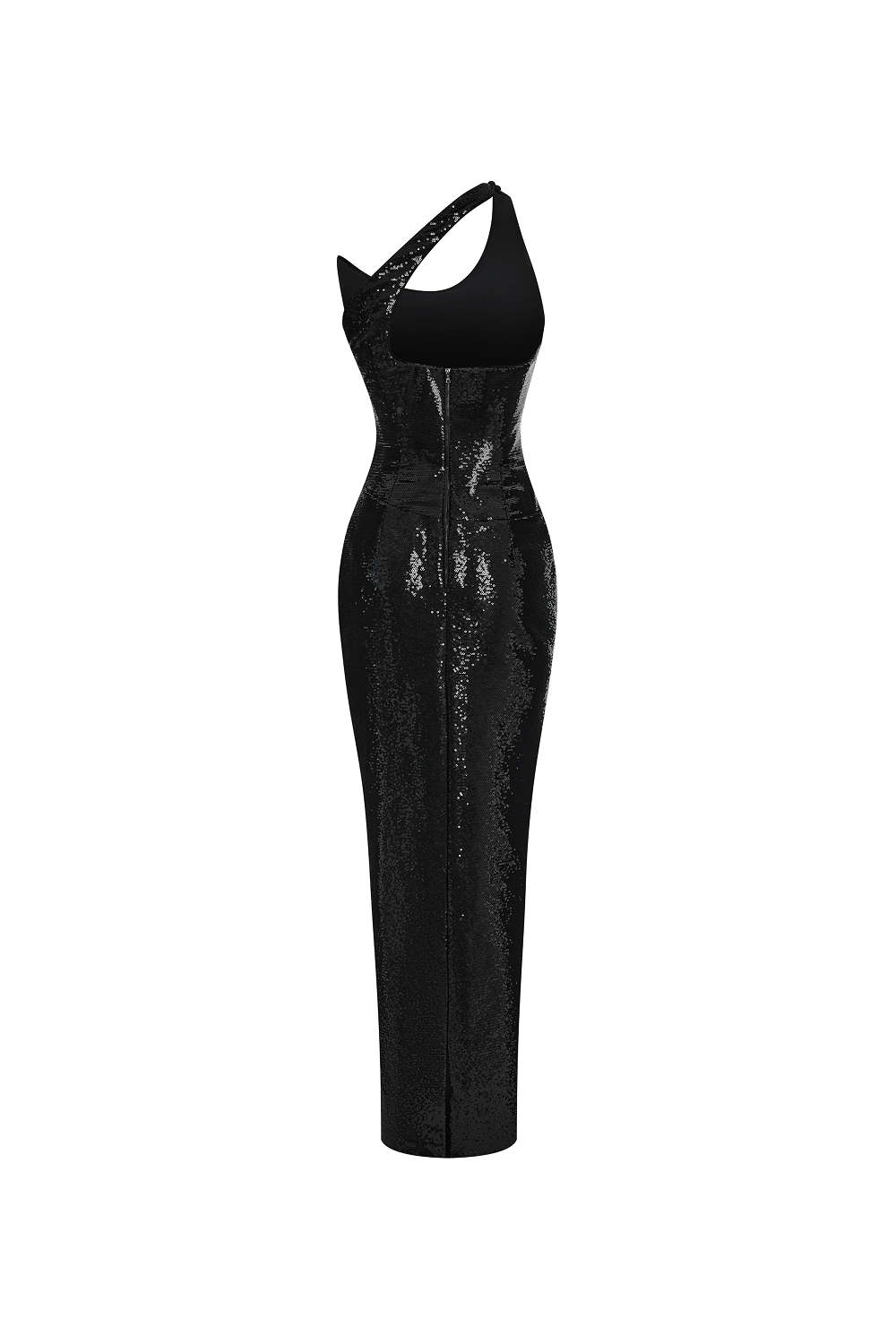 Sequin corset draped maxi dress