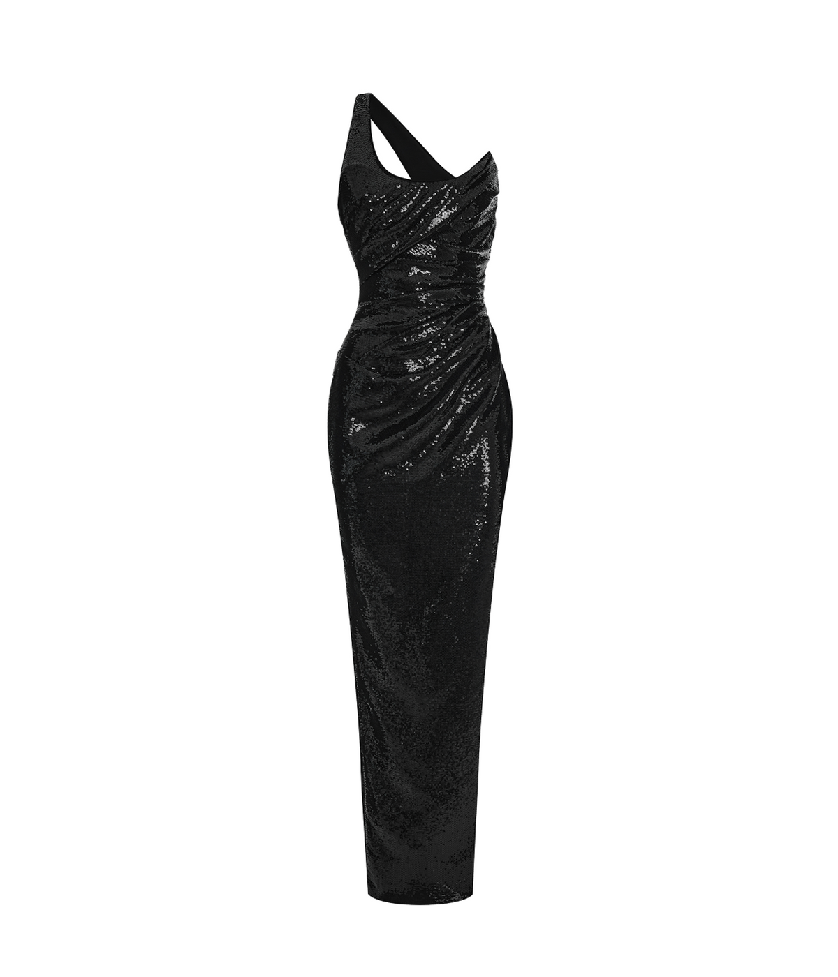 Sequin corset draped maxi dress
