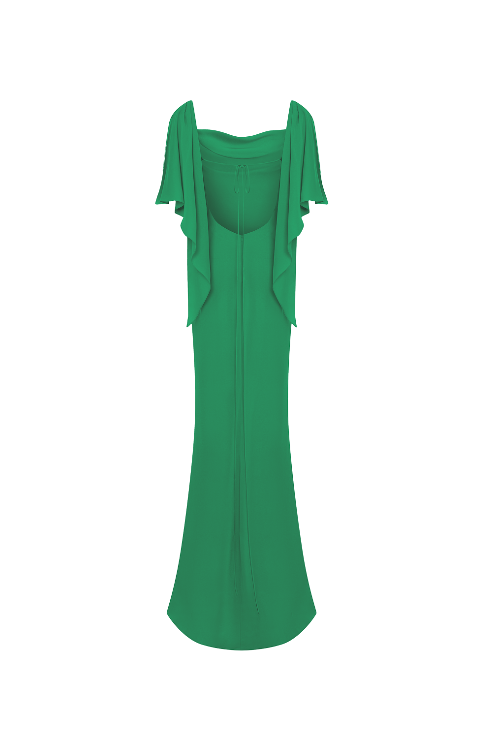 Viscose crepe maxi dress with draping and open back