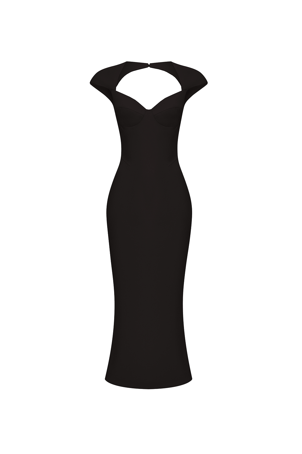 Viscose crepe midi dress
