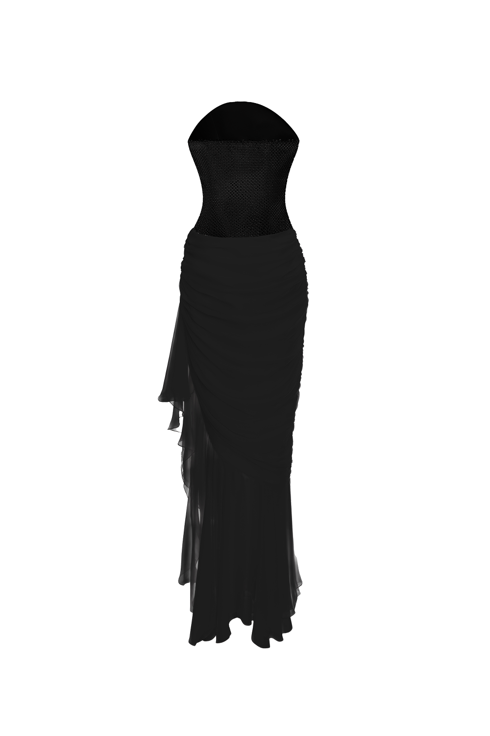 Crystal corset and silk chiffon dress – Rasario