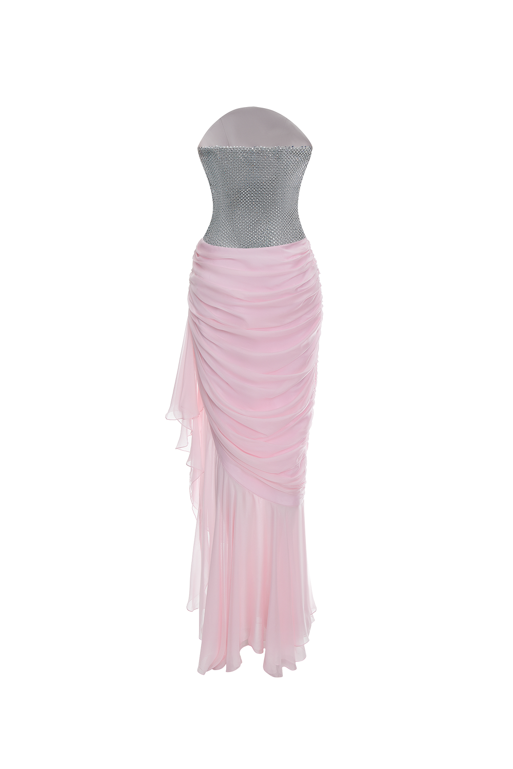 Crystal corset and silk chiffon dress – Rasario