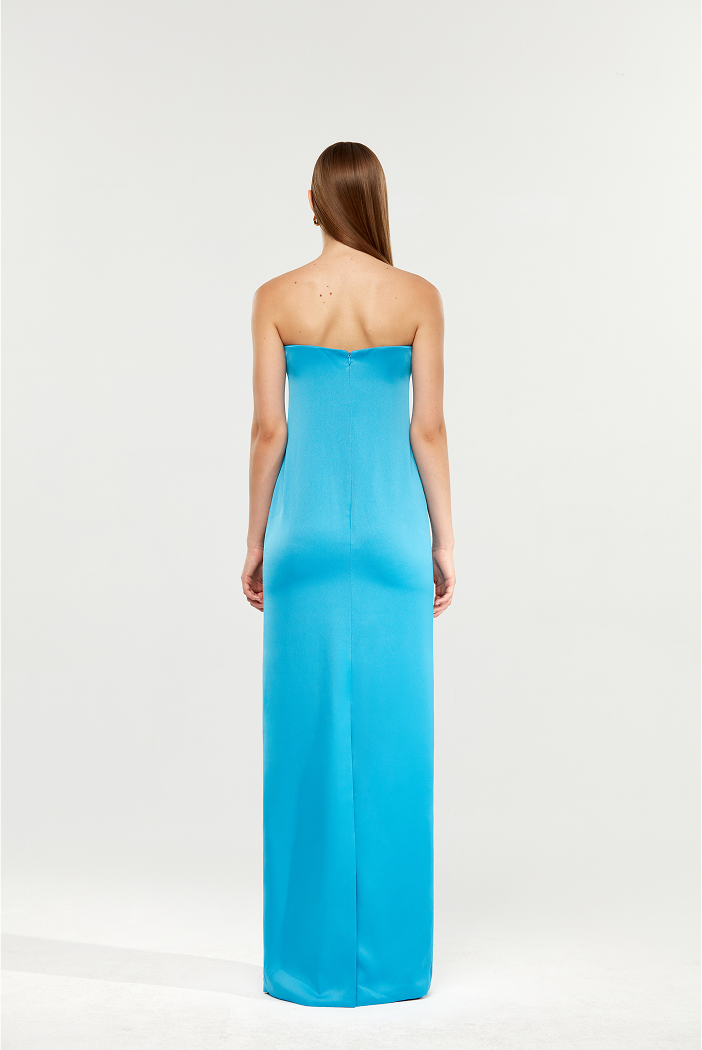 Satin corset maxi dress 40 (FR) / Light blue Satin corset maxi dress 40 (FR) / Light blue