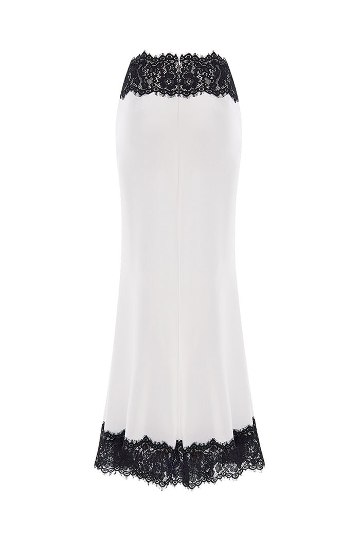 Satin and lace maxi skirt – Rasario