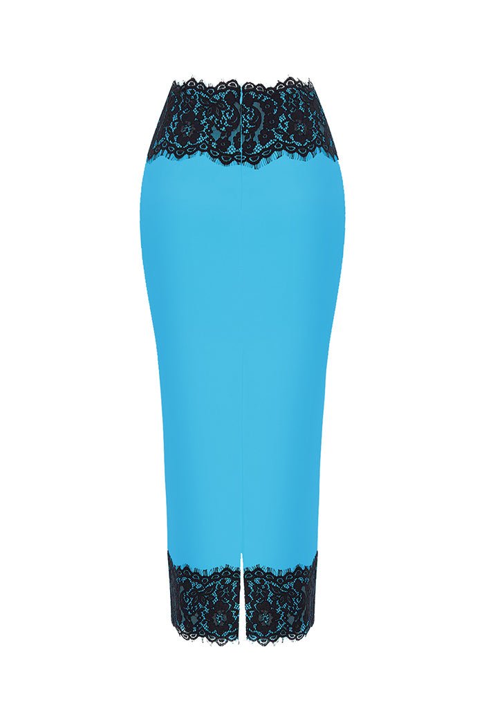 Satin and lace midi skirt – Rasario
