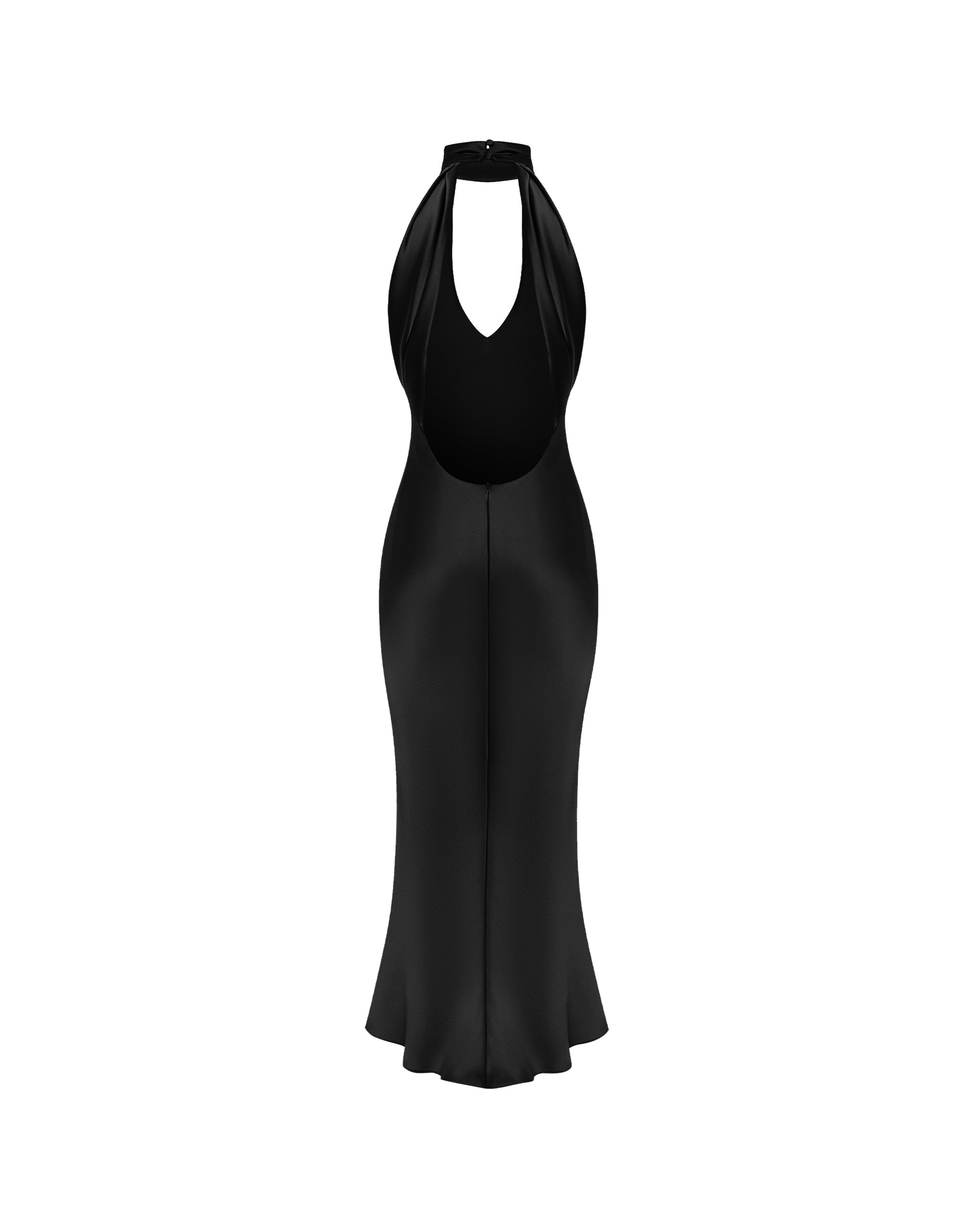 Satin midi dress with a cutout – Rasario