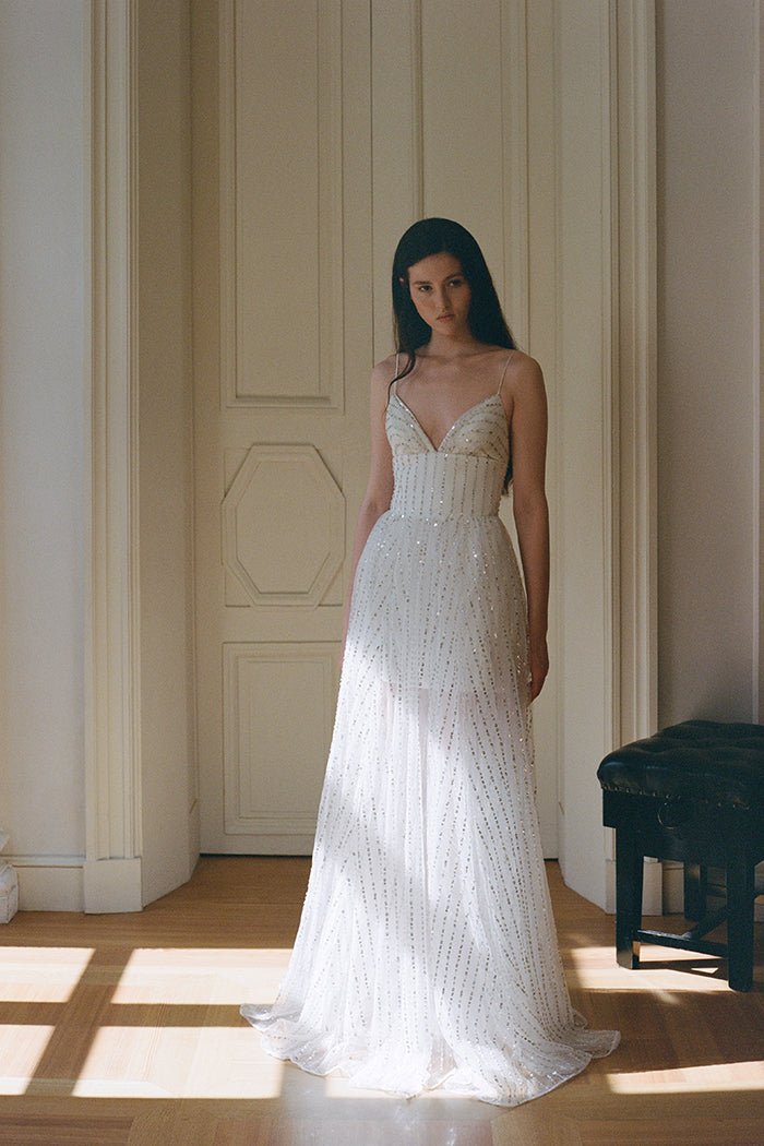 Sequin mesh maxi dress – – RASARIO Online Boutique 36 (FR)