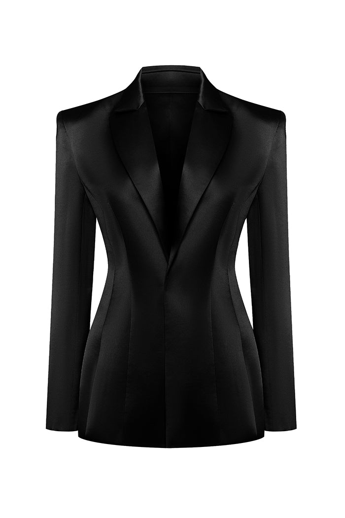 Single-breasted satin jacket – Rasario