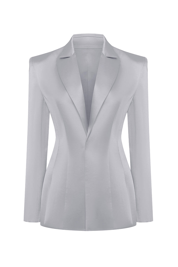 Single-breasted satin jacket – Rasario