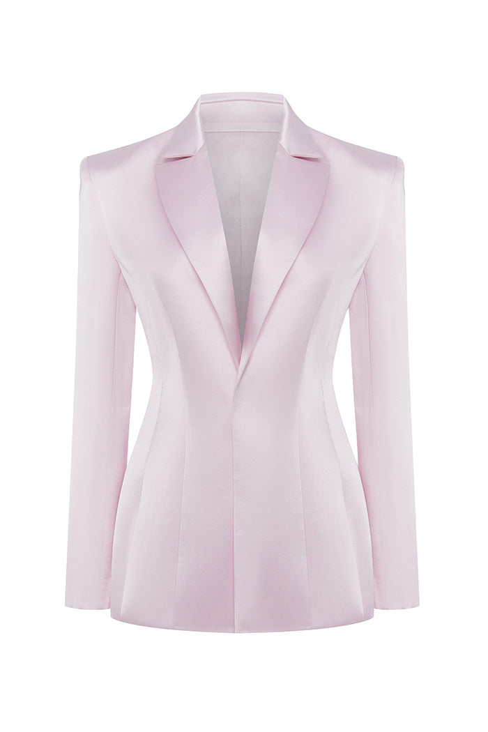 Single-breasted satin jacket – Rasario