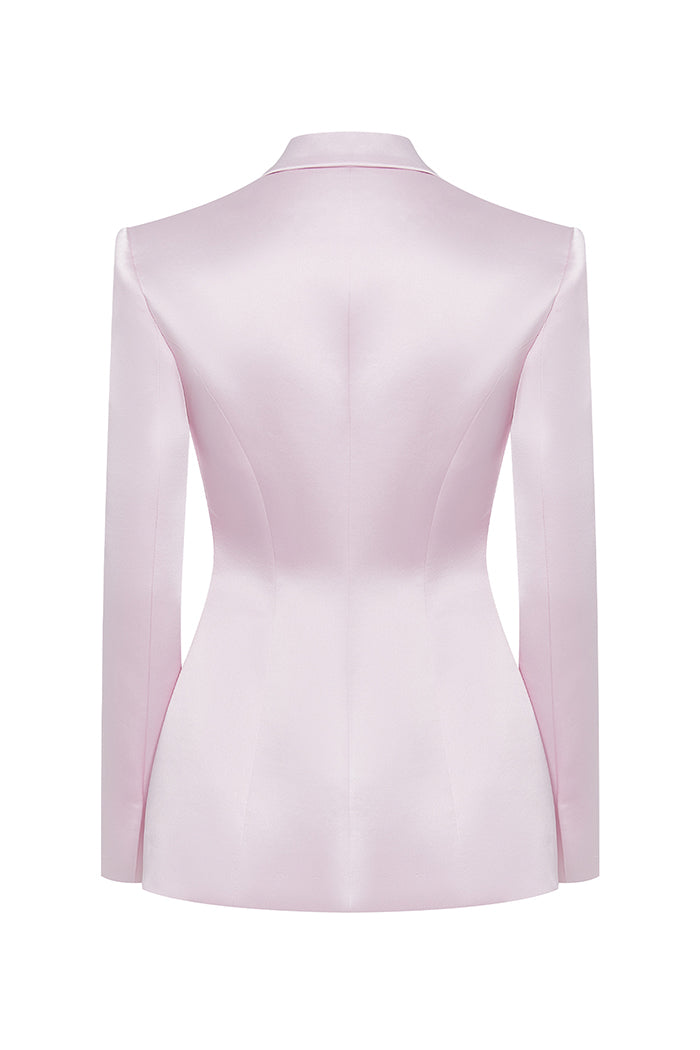 Single-breasted satin jacket – Rasario