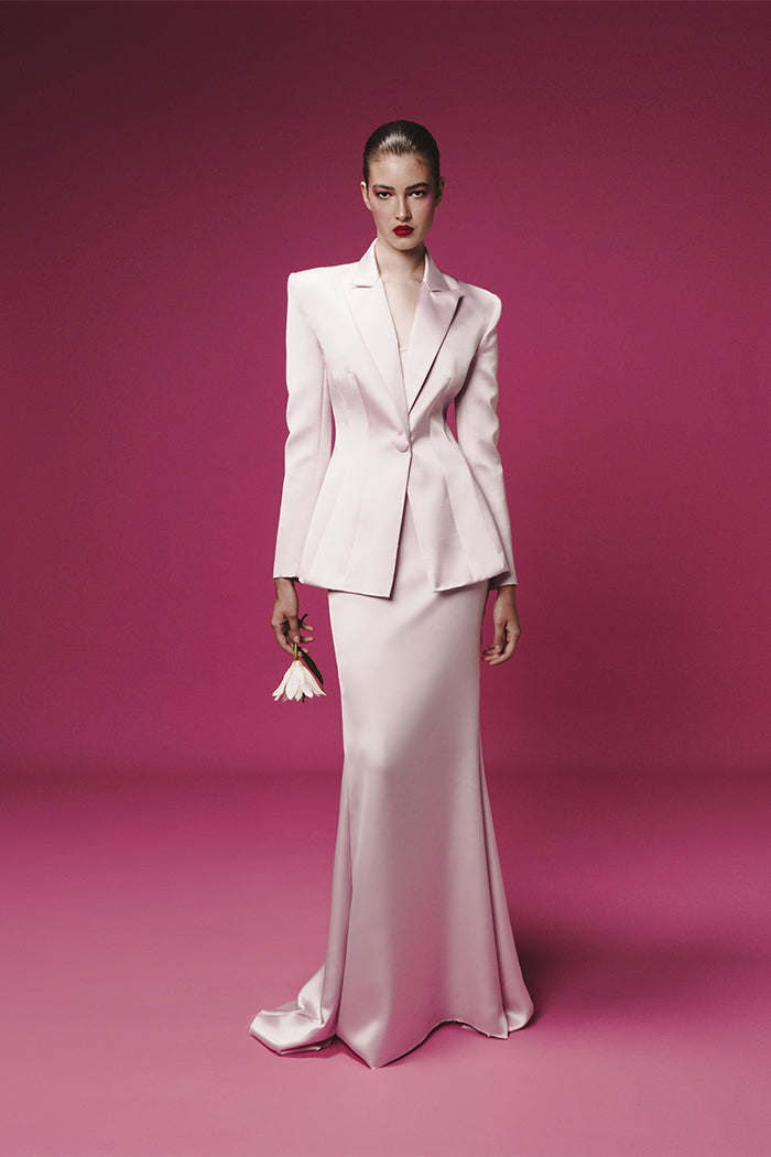 Single-breasted satin jacket – Rasario