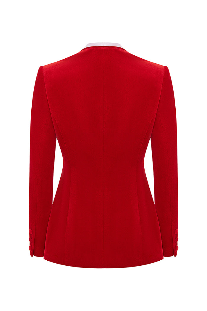 Single-breasted velvet and satin jacket – Rasario