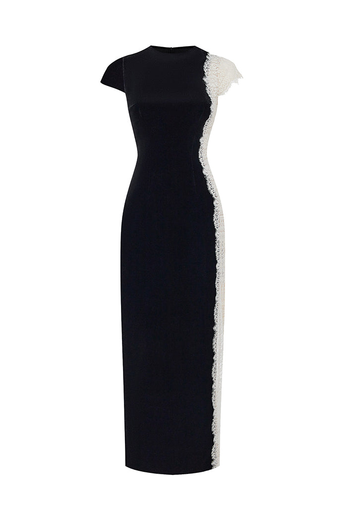 black and white trim dress Lace Nude Tulle A-line Wedding Nude Pink On our 54 & Other Stories satin midi