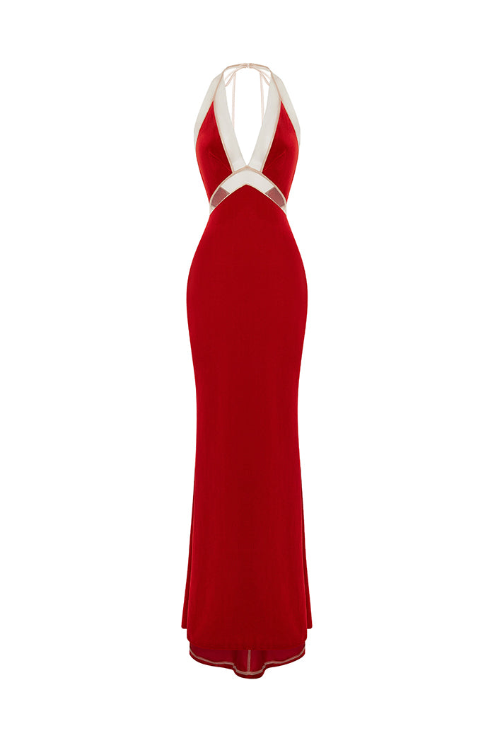 red velvet maxi dress – Color: – RASARIO Online Boutique 38 (FR) / Red polka dot dress brandy youll not only look TOP ABRUZIA Size:9MON