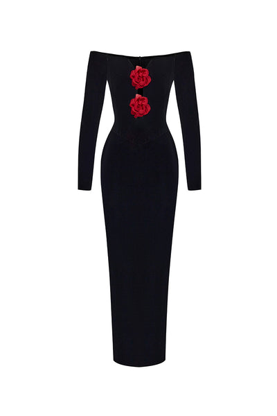 red and black chiffon dress Betsy & Adam Lace-Up Ombr Chiffon Gown Black/Red Size 8 $259