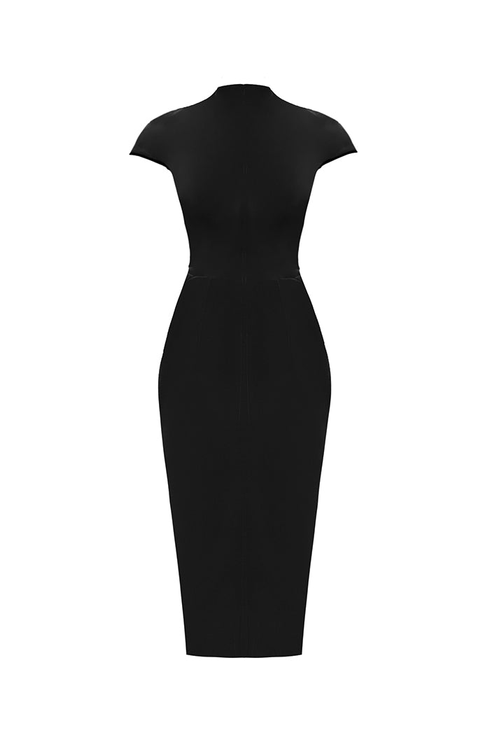 Velvet midi dress with ties – Rasario