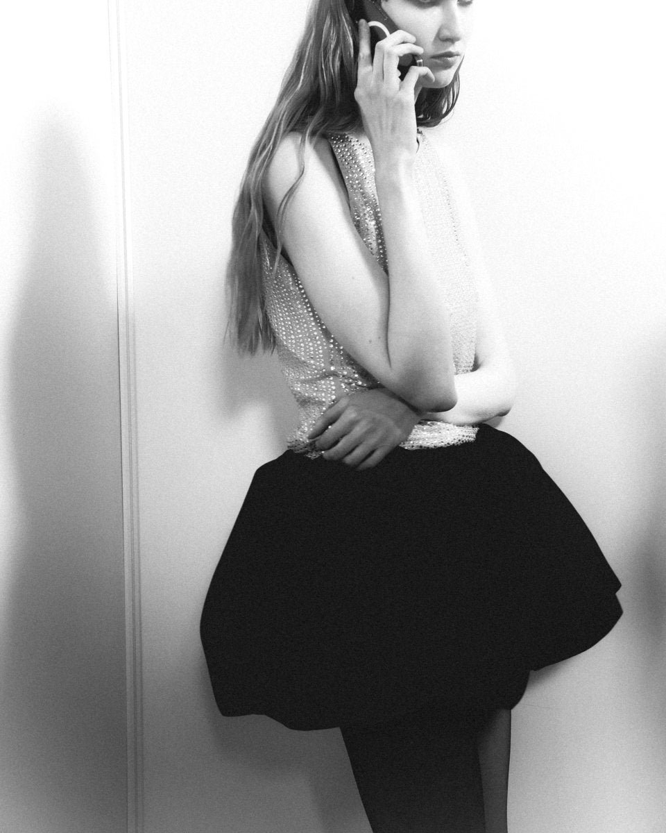 Velvet voluminous mini skirt – Rasario