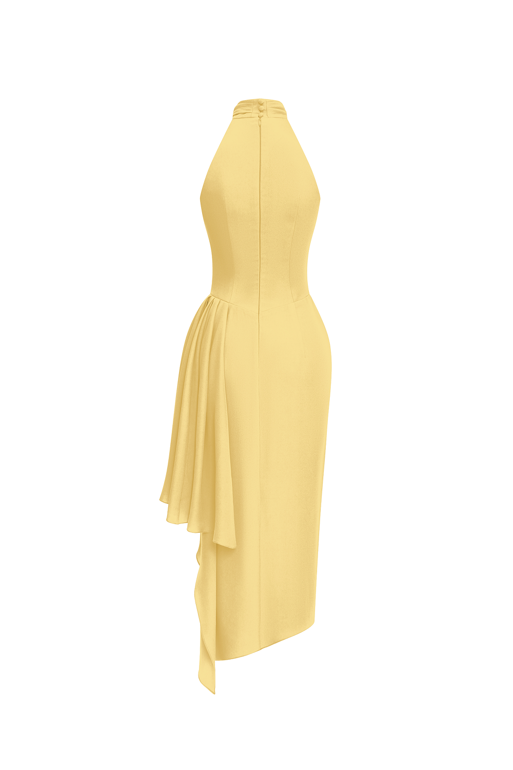 Viscose crepe midi dress with draping – Rasario