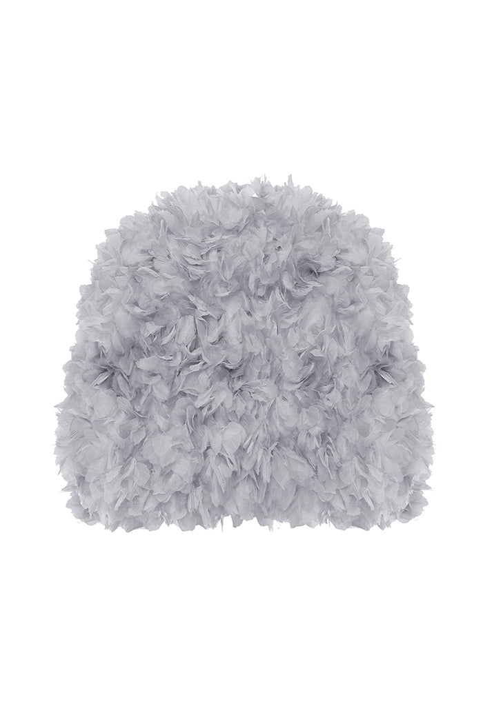 Voluminous cape with floral trim – Rasario