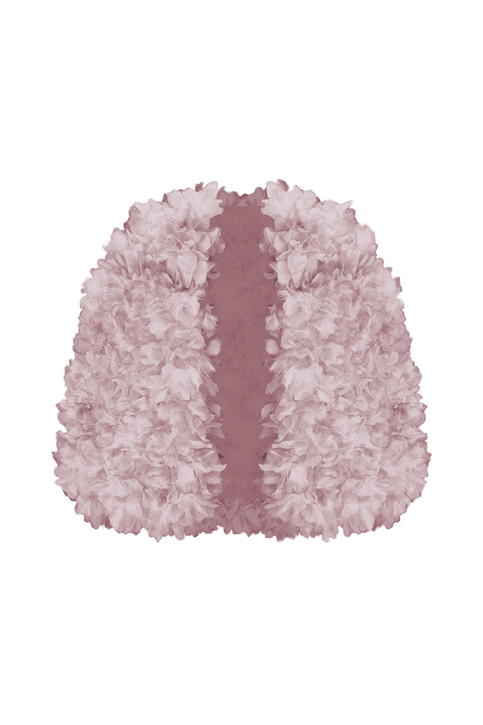 Voluminous cape with floral trim – Rasario