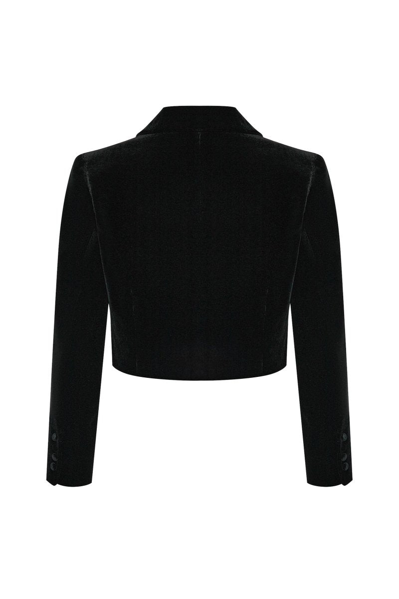 Cropped velvet jacket