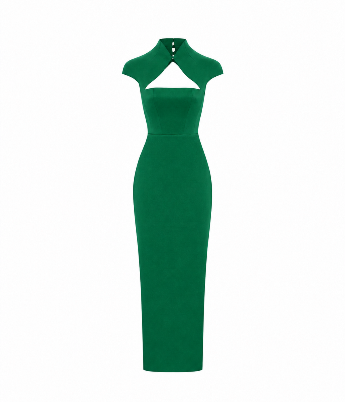 Long midi corset satin dress with a side slit