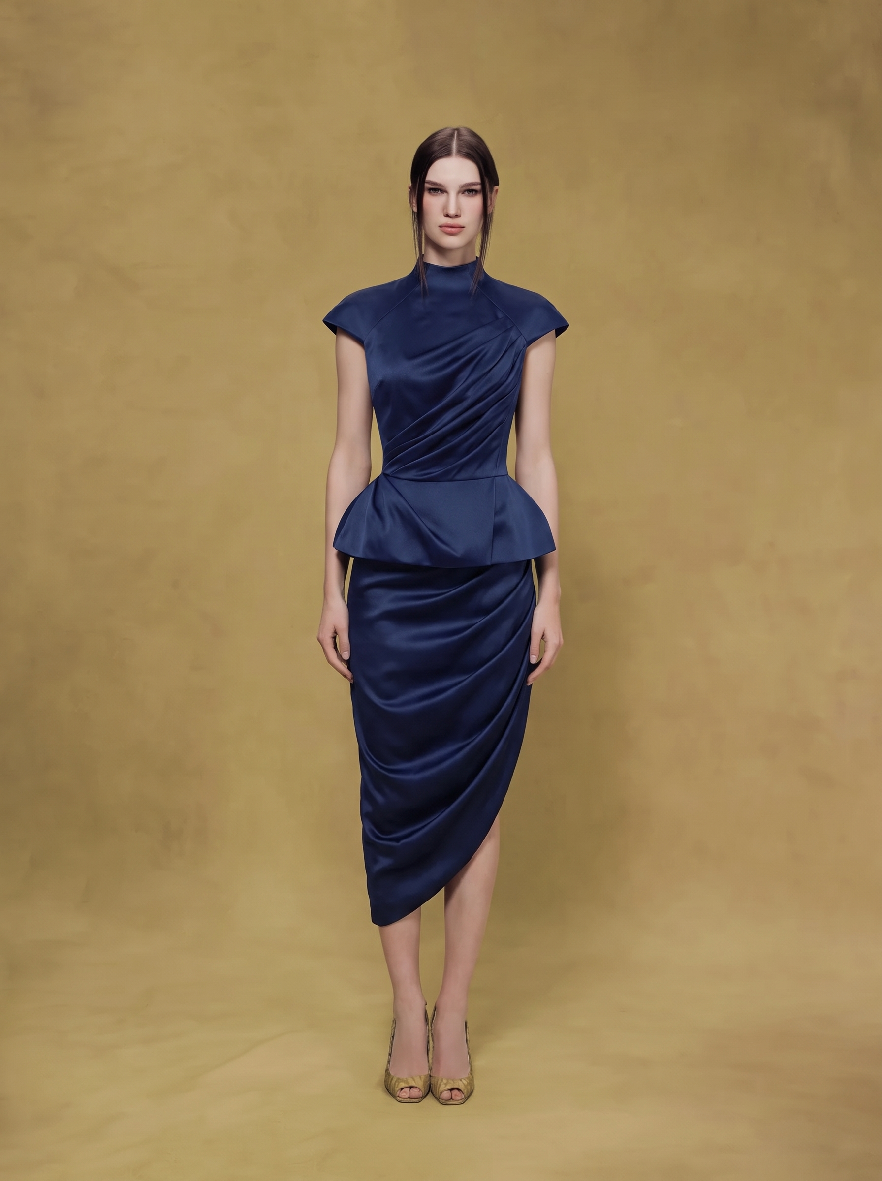 Crepe Satin Draped Top